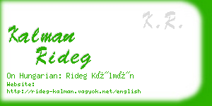 kalman rideg business card